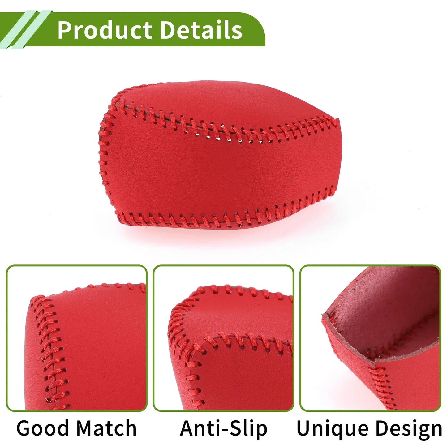Car Gear Shift Knob Cover for Lexus RX350 2023-2024 Red Faux Leather
