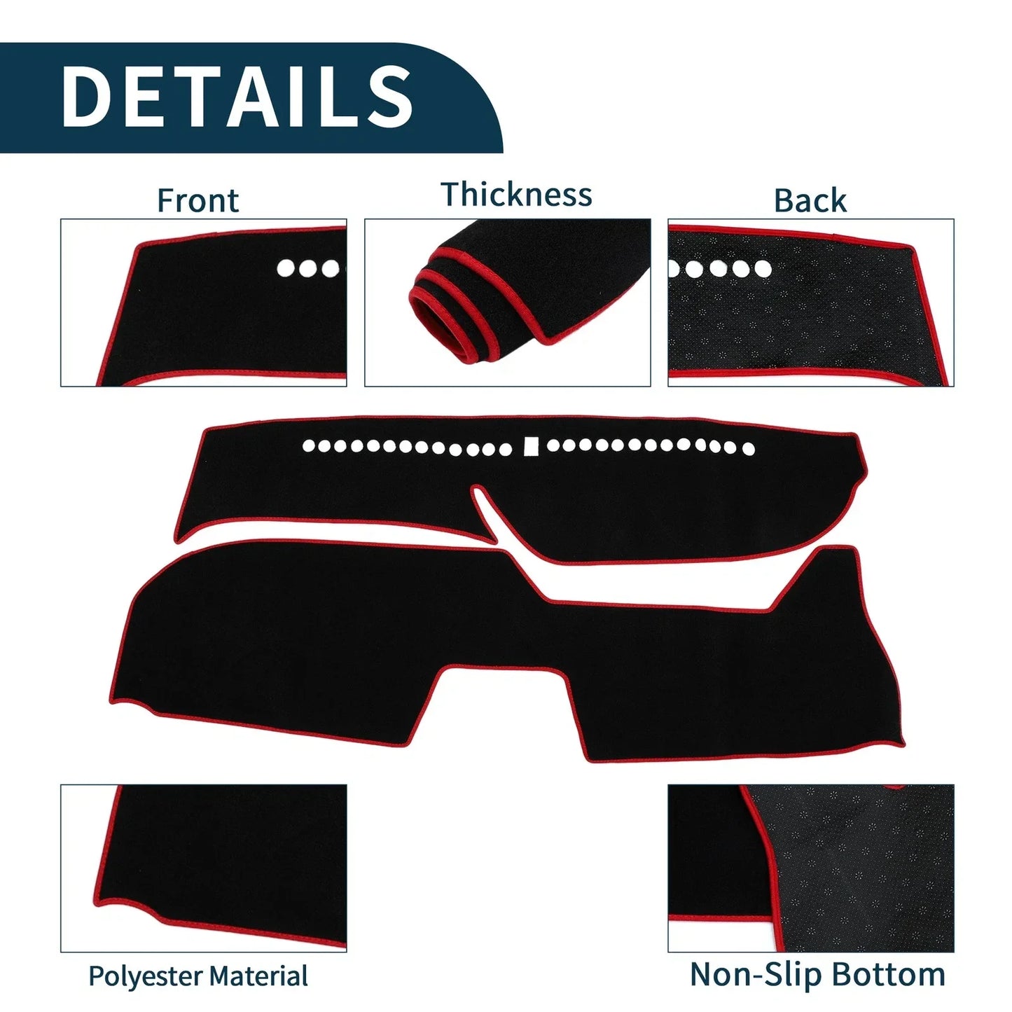 Dashboard Cover Mat for Honda FREED GB5/6/7/8 (2016-2023) Sun Protector Black Red