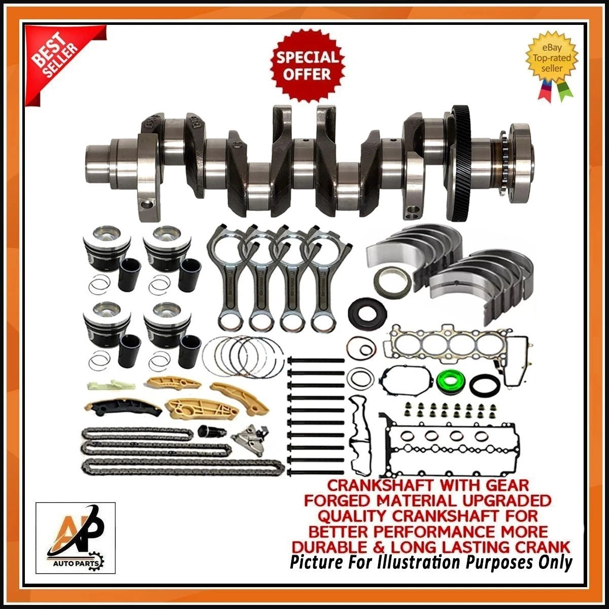 Forged Crankshaft Engine Rebuild Kit for Land Rover Range Rover (2010–2012)
