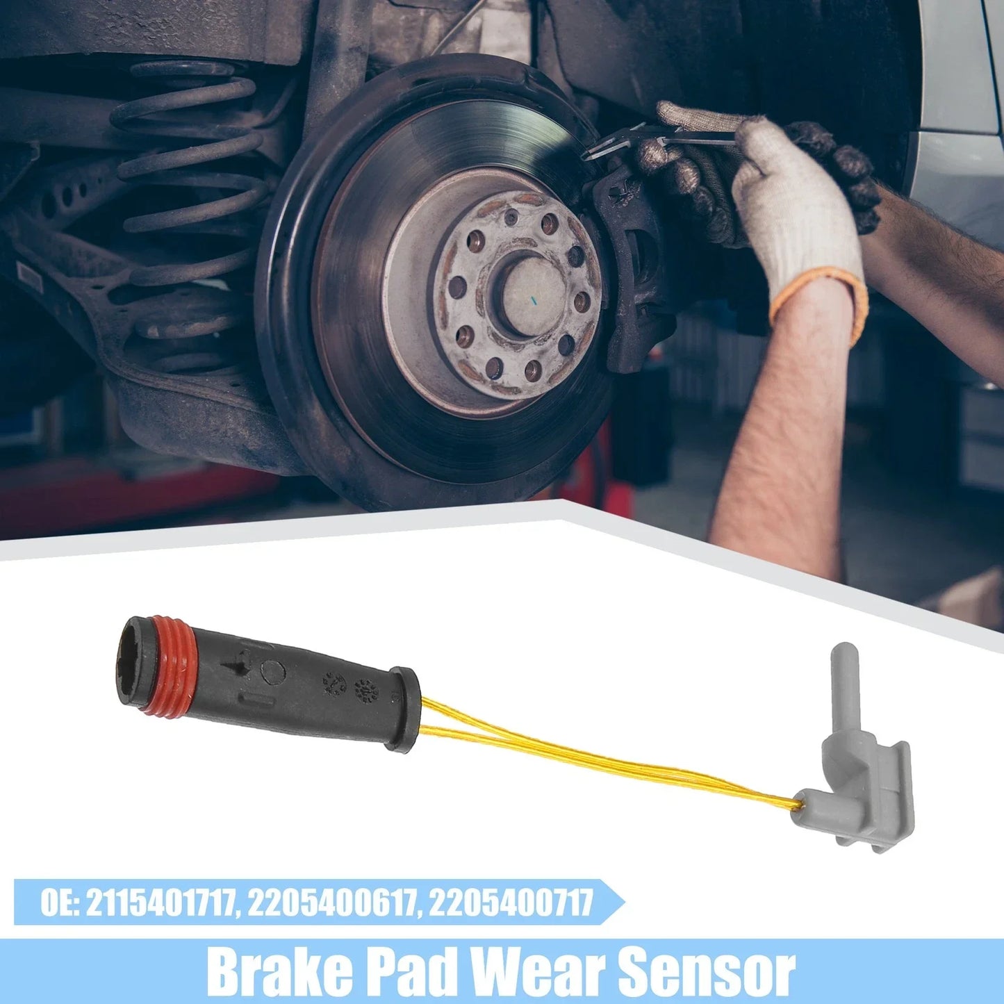 Brake Pad Wear Sensor Lead for Mercedes-Benz (2010-2016) - 4 x Black Gold Tone