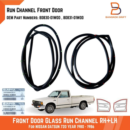 Front Weatherstrip Door Glass Seal for Nissan 720 Datsun (79-86)
