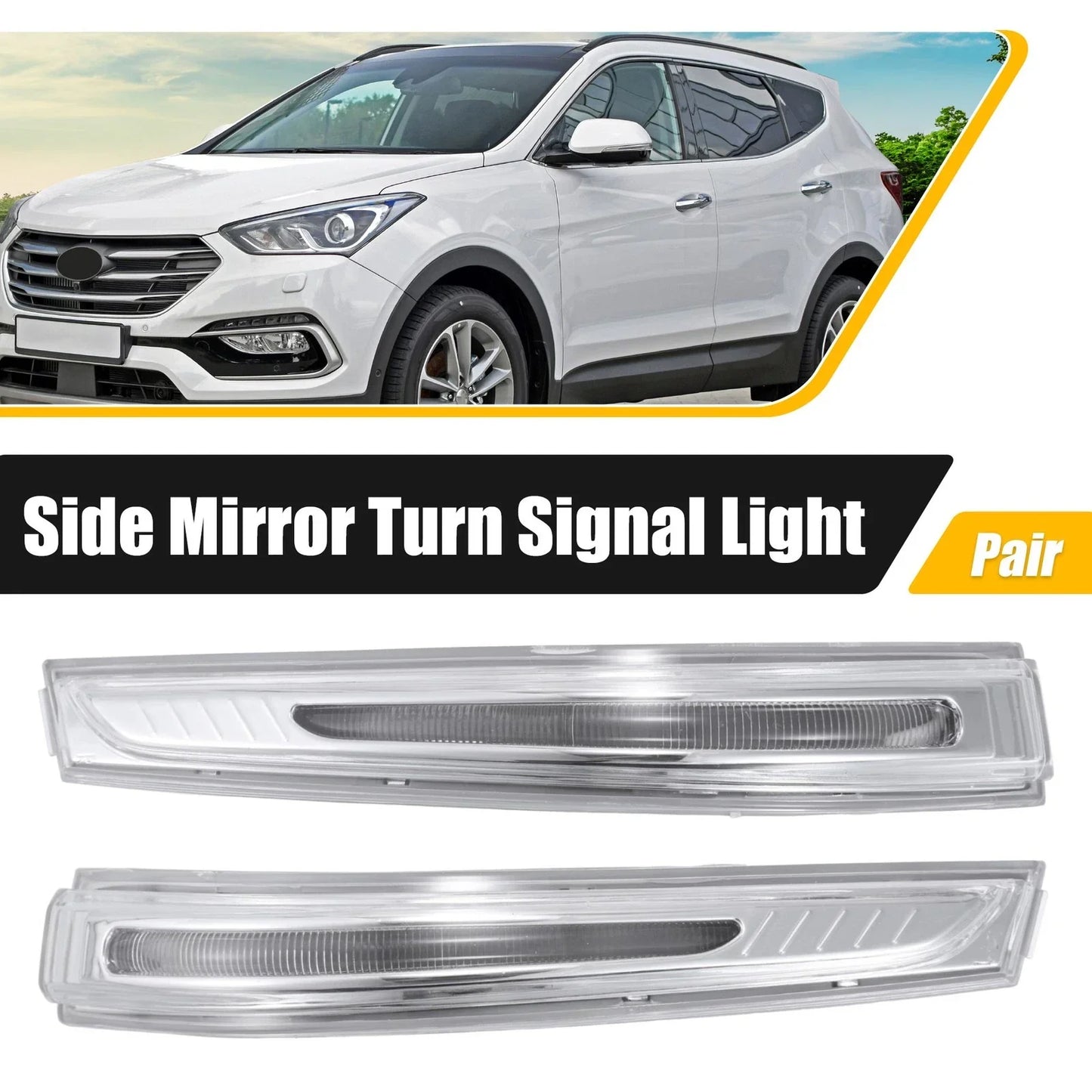 Left Right Side Mirror Turn Signal Lights for Hyundai Santa Fe (2014-2019)