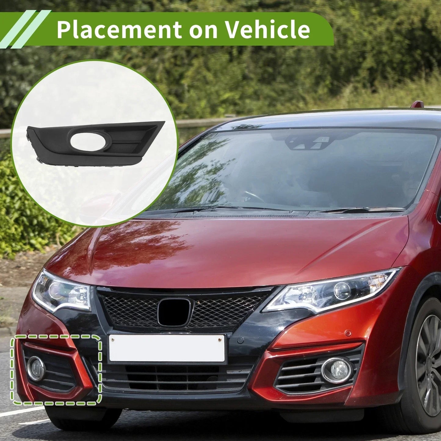 Right Front Fog Light Grill for Honda CR-V 2016-2019 (2016-2019)