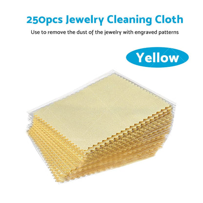 250PCS Jewelry Cleaning Cloths for Silver Gold Brass Coin Ring