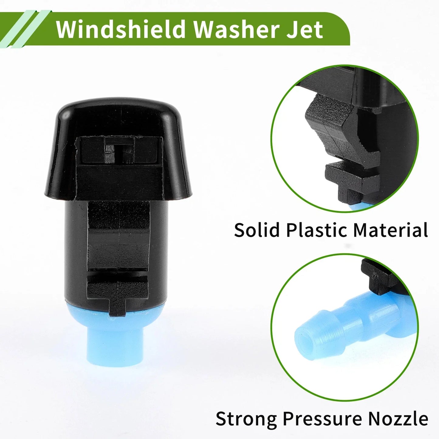 Windshield Washer Nozzle Kit w/ Hose Connector for Dodge (2011-2019)