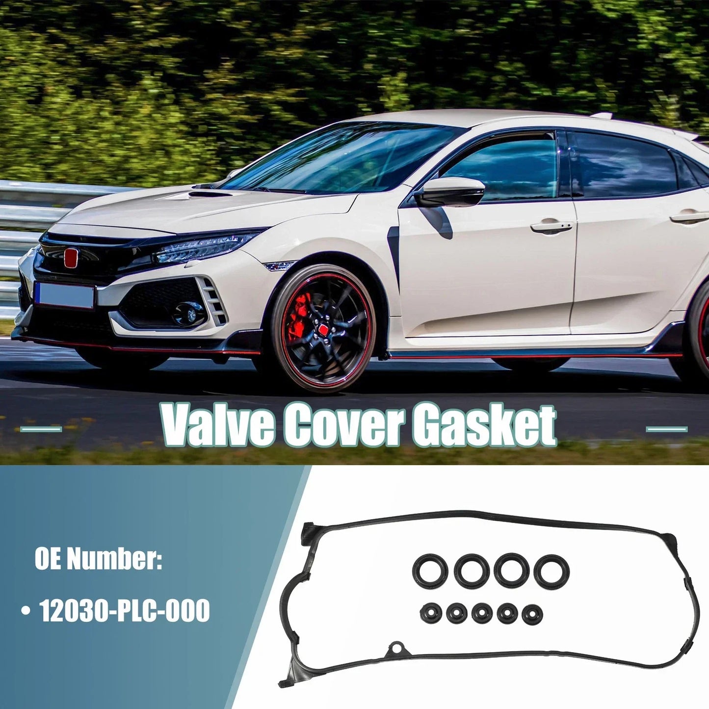 Valve Cover Gasket Set for Honda (2001-2005) - Rubber Black