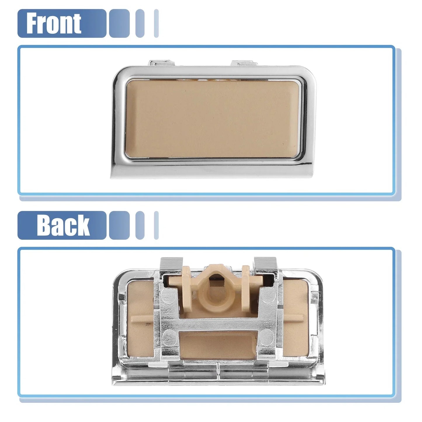 Armrest Latch Lid for Mercedes-Benz - Plastic Beige Silver Tone ()