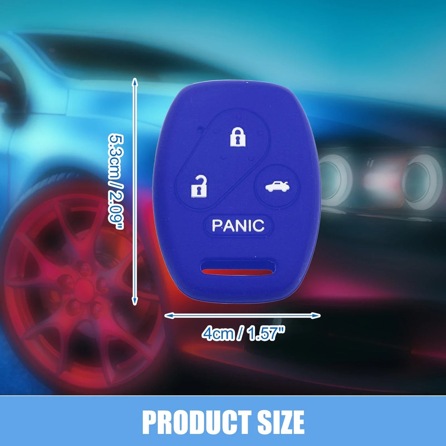 Smart Key Fob Covers for Honda Accord Civic CR-V Pilot Black Blue (2 x)