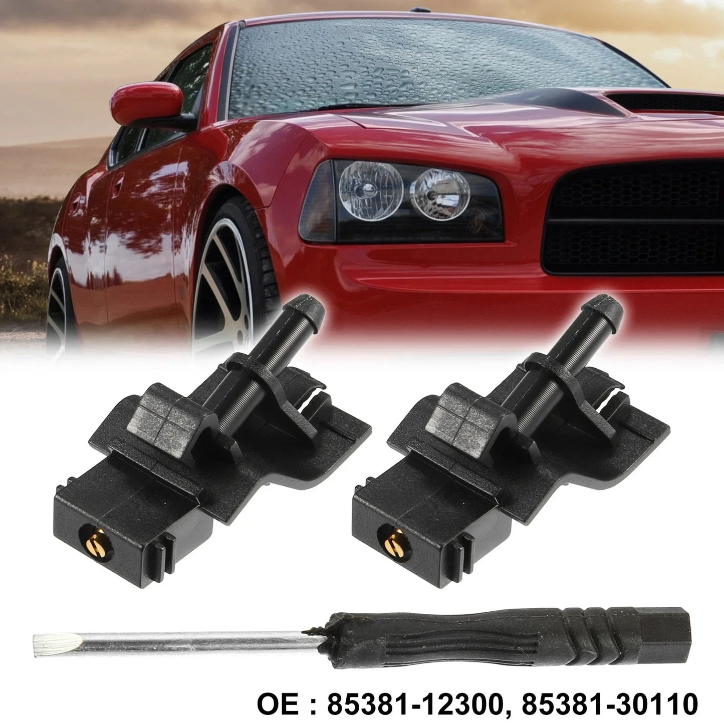 2 x Windshield Washer Nozzles Kit for Toyota Scion Lexus (2000-2023)