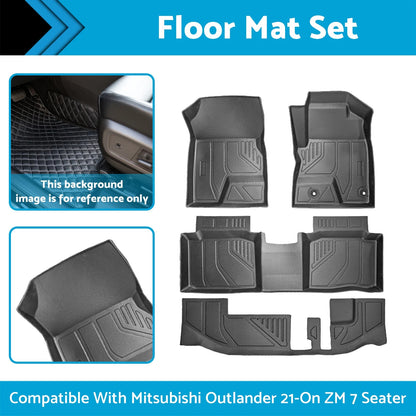TPE Floor Mats Set for Mitsubishi Outlander 2021-On ZM 7 Seater