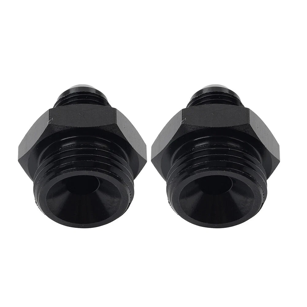 Black Aluminum AN6 Flare to 8AN ORB Male Fitting Adapter w/ O-Rings