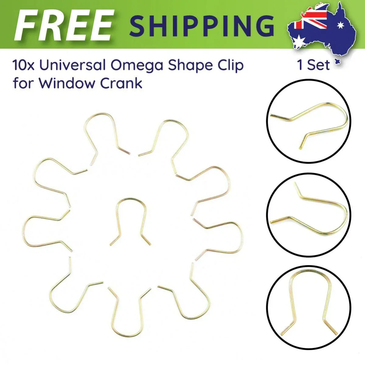 Universal Omega Shape Retaining Clip Clamps For Window Crank Assembly 10 Pcs D10