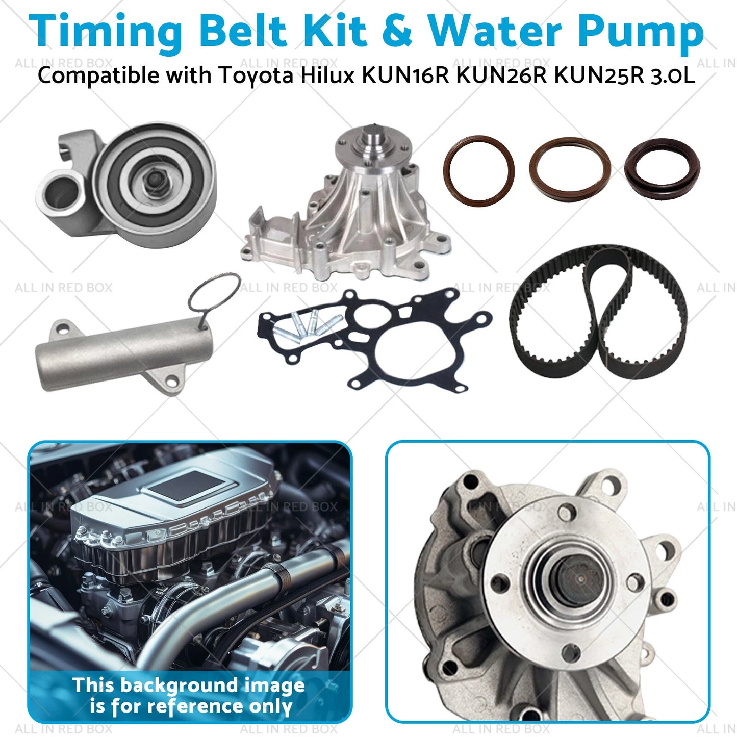 Timing Belt & Water Pump Kit for Toyota Hilux KUN16R KUN26R 3.0L (05-17)