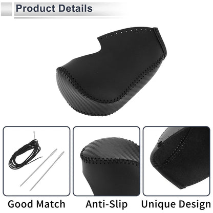 Car Gear Shift Knob Cover Black Faux Leather for Honda Civic (2012-2014)