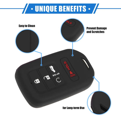 2 x 5 Button Smart Remote Key Shell for Honda Accord (2016-2021) Black Pink