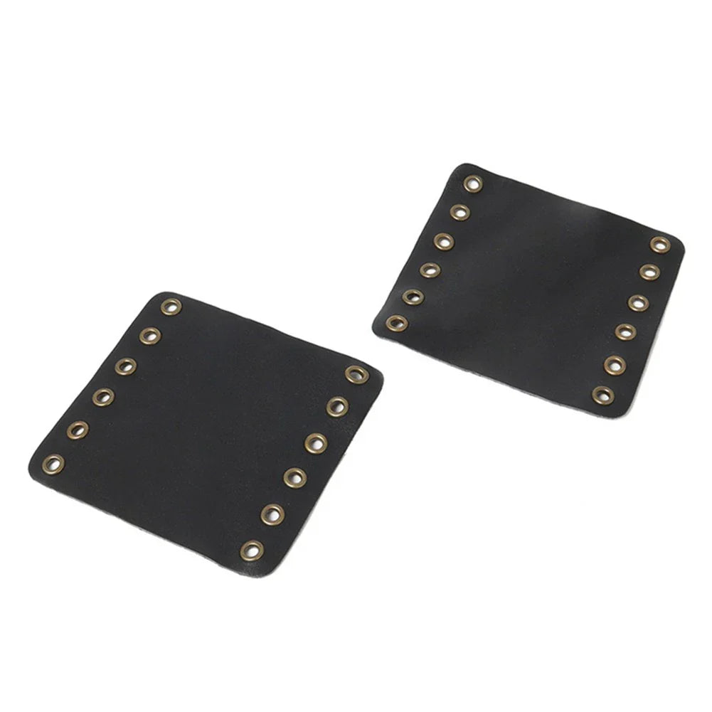 22mm Leather Hand Grip Covers for Universal Motorcycle - Black