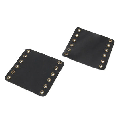 22mm Leather Hand Grip Covers for Universal Motorcycle - Black