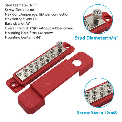 12 Way Bus Bar Power Distribution Terminal Block for Auto Marine