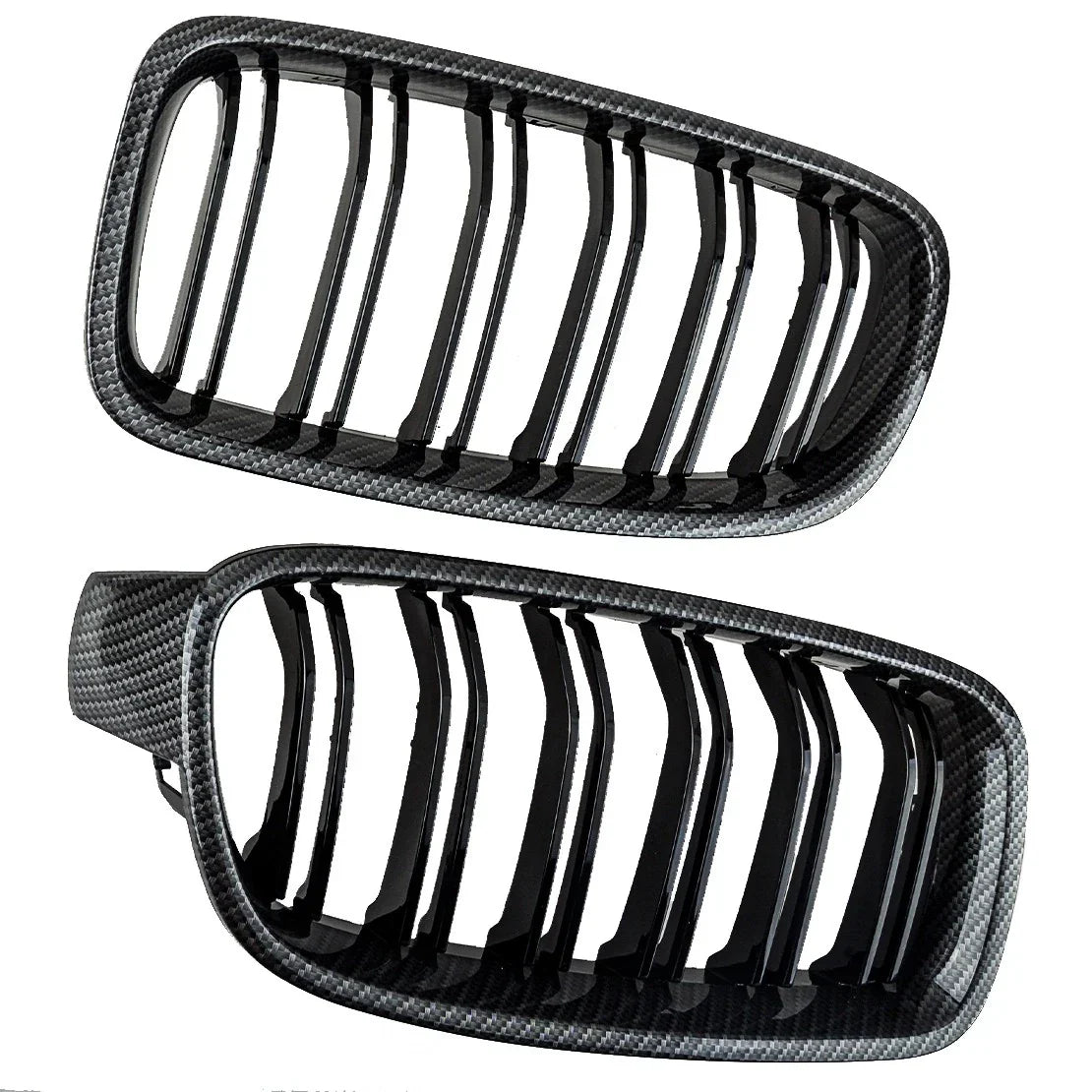 2 x Carbon Fiber Front Kidney Grilles for BMW 3 Series F30 F31 (2012-2018)