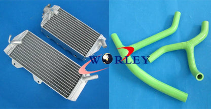 Aluminum Radiator & Green Silicone Hose for Kawasaki KX450F KXF450 (2006-2008)