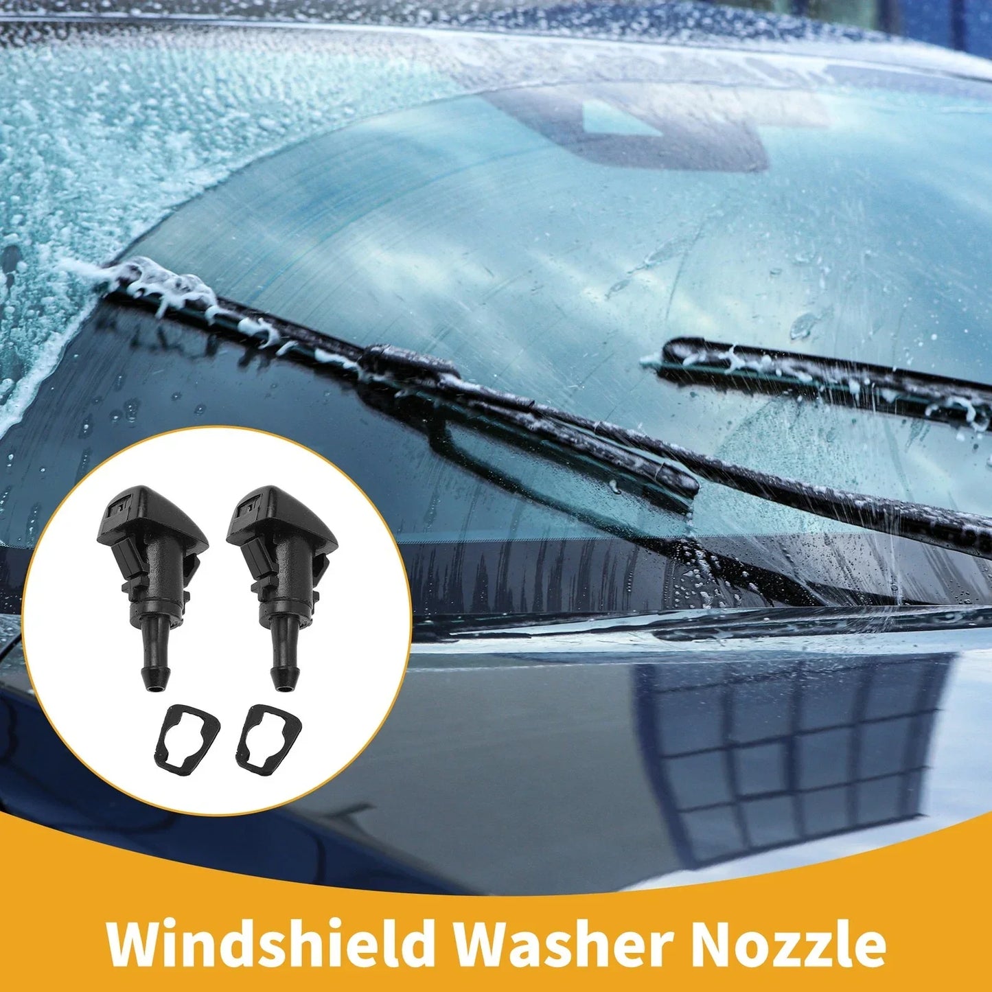 Windshield Washer Nozzle Gasket 2 x for Dodge Durango (2013-2022) Black