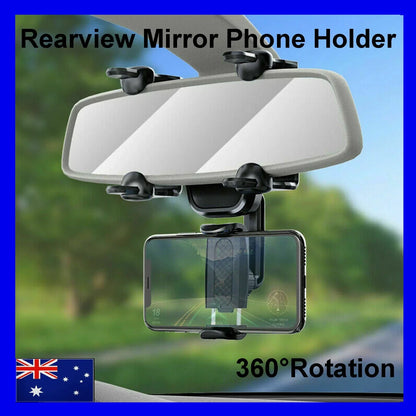 360�� Rotation Phone Holder Rear-view Mirror Mount for Car Truck Smartphone GPS
