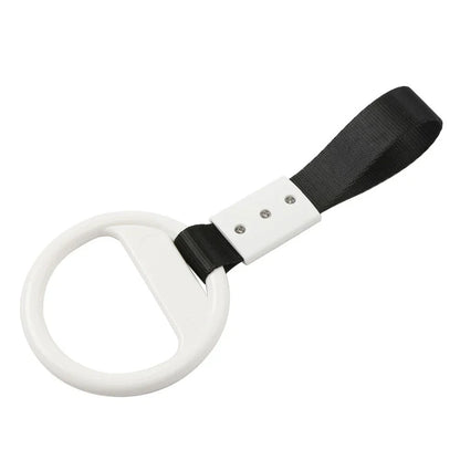 PVC Plastic Black & White Round Ring Handle Strap for Train Bus
