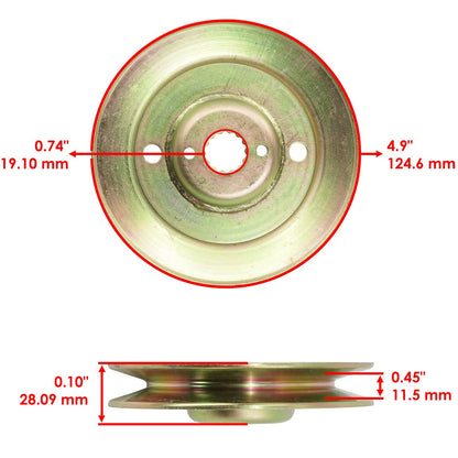 Caltric Spindle Assembly with Pulley for John Deere Z425 Z435 Z445 (2014–2019)
