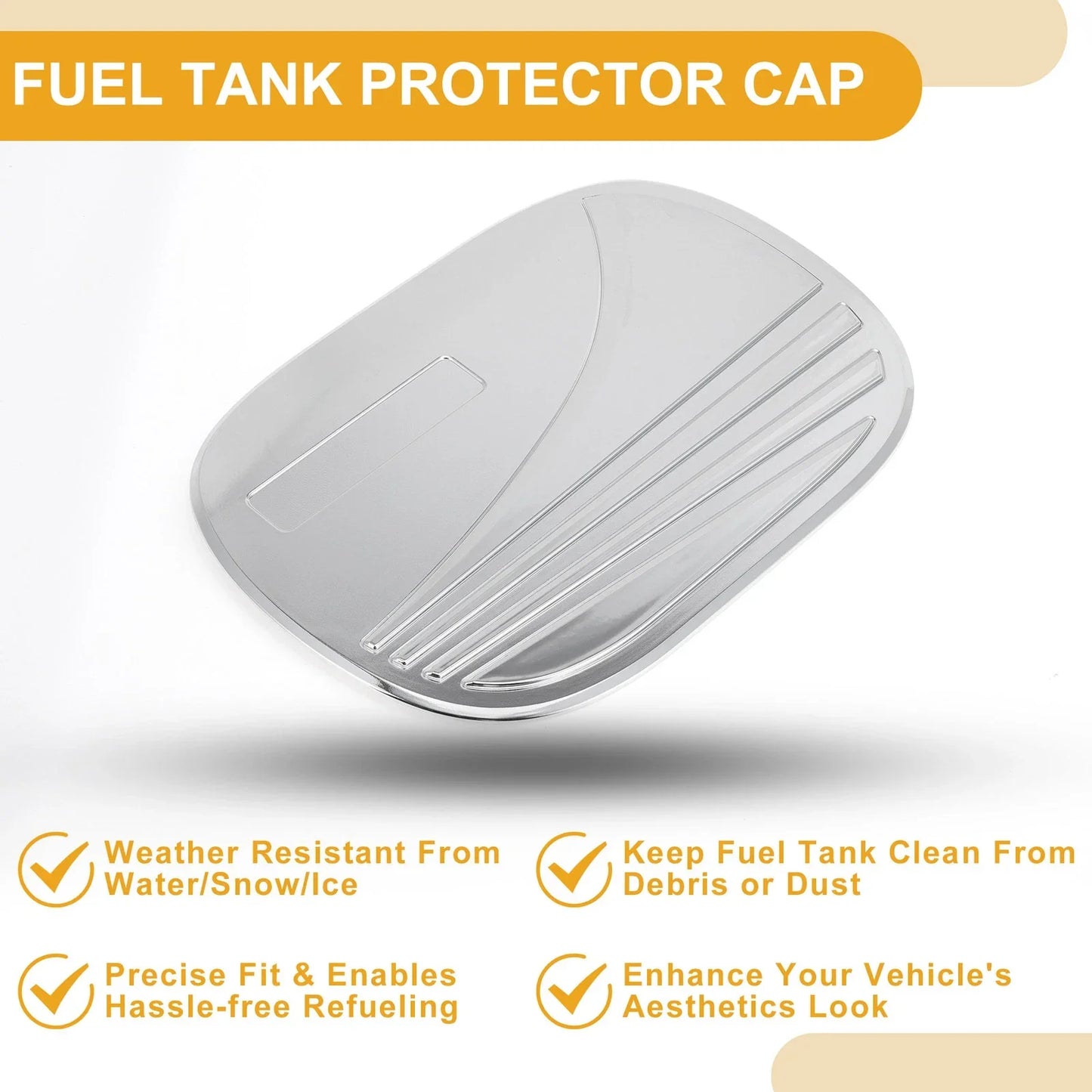Fuel Tank Door Cap for Hyundai Tucson 2019-2020 Chrome Silver Tone