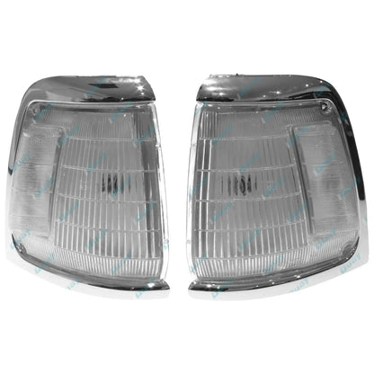 LH+RH Chrome Corner Lights Pair for Toyota Hilux LN85 RN85 4cyl 2.4L 1991-1997