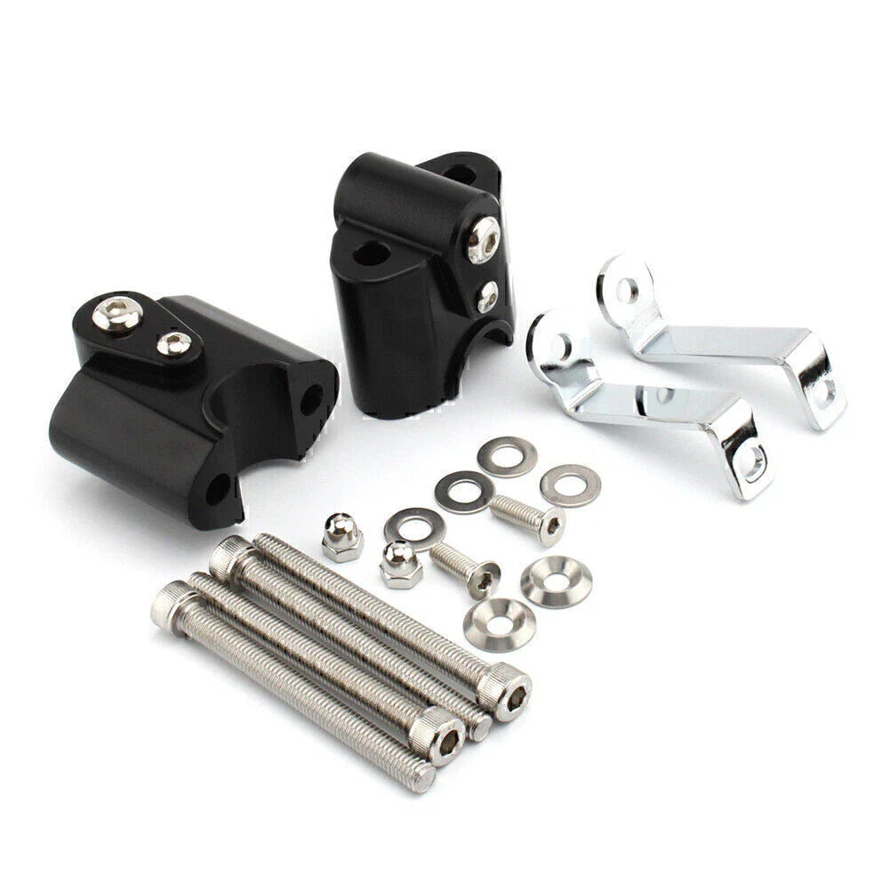 Black Handlebar Risers Lift Clamp Adapters for BMW R 18 Classic (2022-2023)