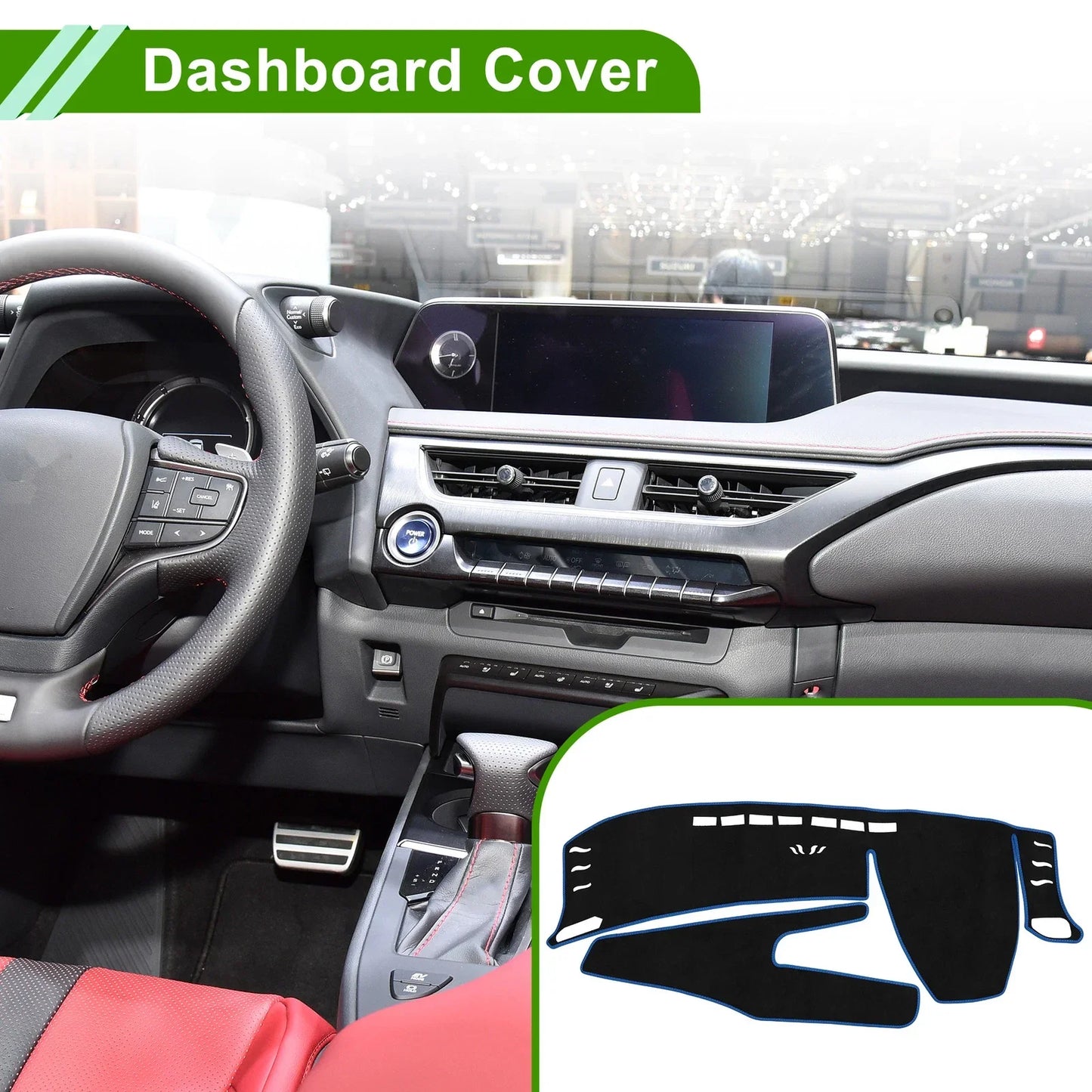 Dashboard Cover Mat for Lexus UX250H 2019-2020 Sun Protector Pad Black Blue