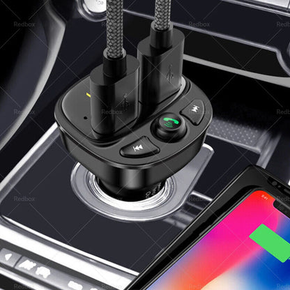 Wireless Adapter FM Radio Car Phone Charger for iPhone Android