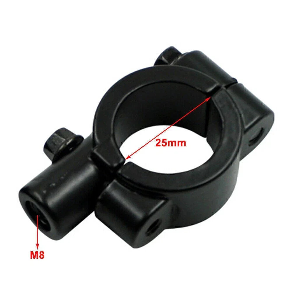 25MM M8 Rearview Handlebar Mirror Mount Holders for Motorcycle Black