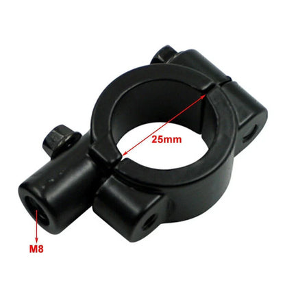 25MM M8 Rearview Handlebar Mirror Mount Holders for Motorcycle Black