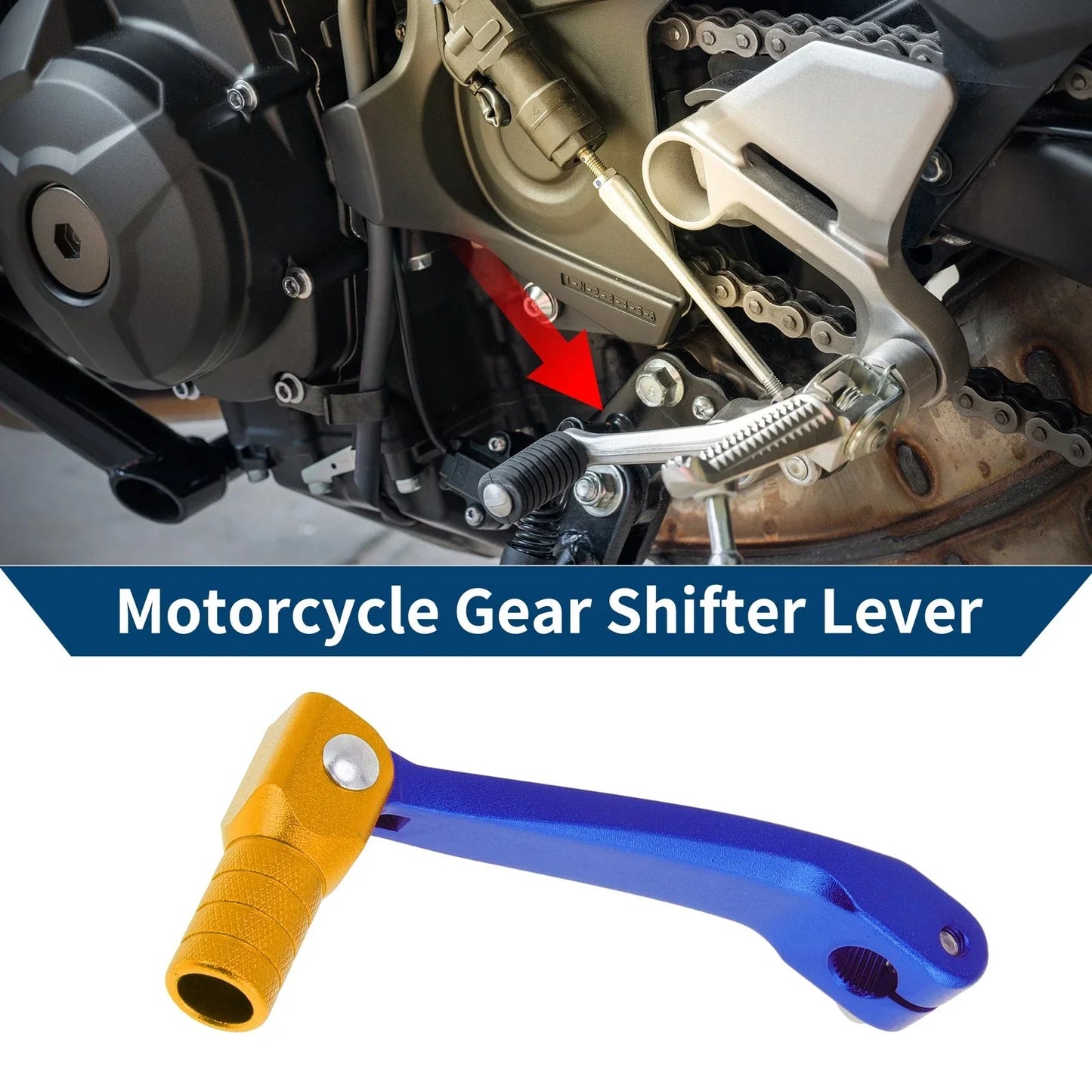 Folding Motorcycle Gear Shifter Lever for Honda CRF150F (2003-2017) Blue Gold
