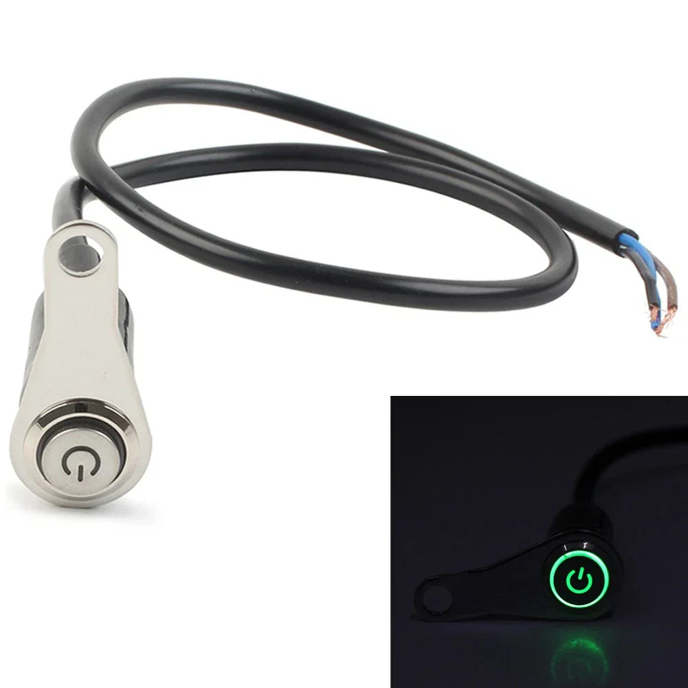 Green Push Button Headlight Fog Light Switch for Motorcycle Handlebar