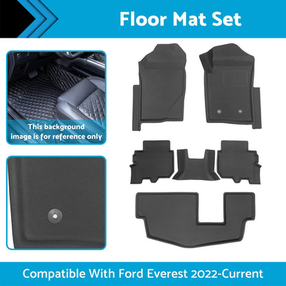XPE Waterproof Anti-Slip Floor Mat Set for Ford Everest (2022-Current)