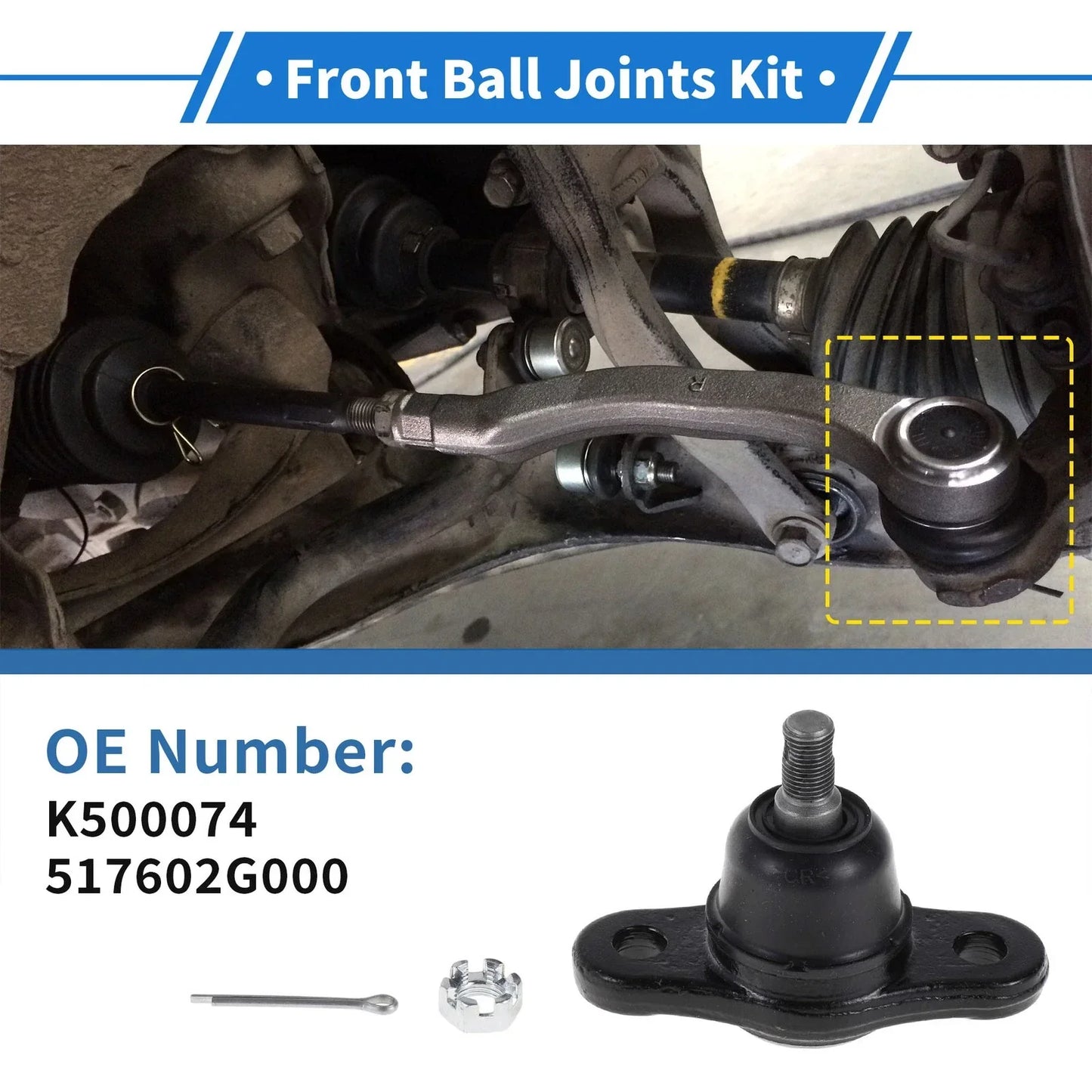 2 x Front Lower Ball Joints for Hyundai Elantra (2007-2010)