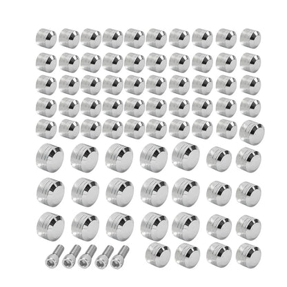 75X Chrome Engine Bolt Caps for Harley Touring Road King Street Glide (07-16)