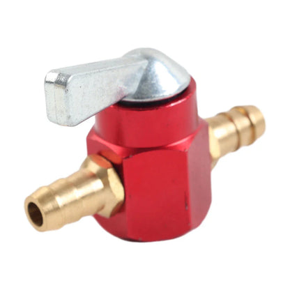 8mm On-Off Fuel Tap Gas Valve Petcock for Motorcycle Inline - Red