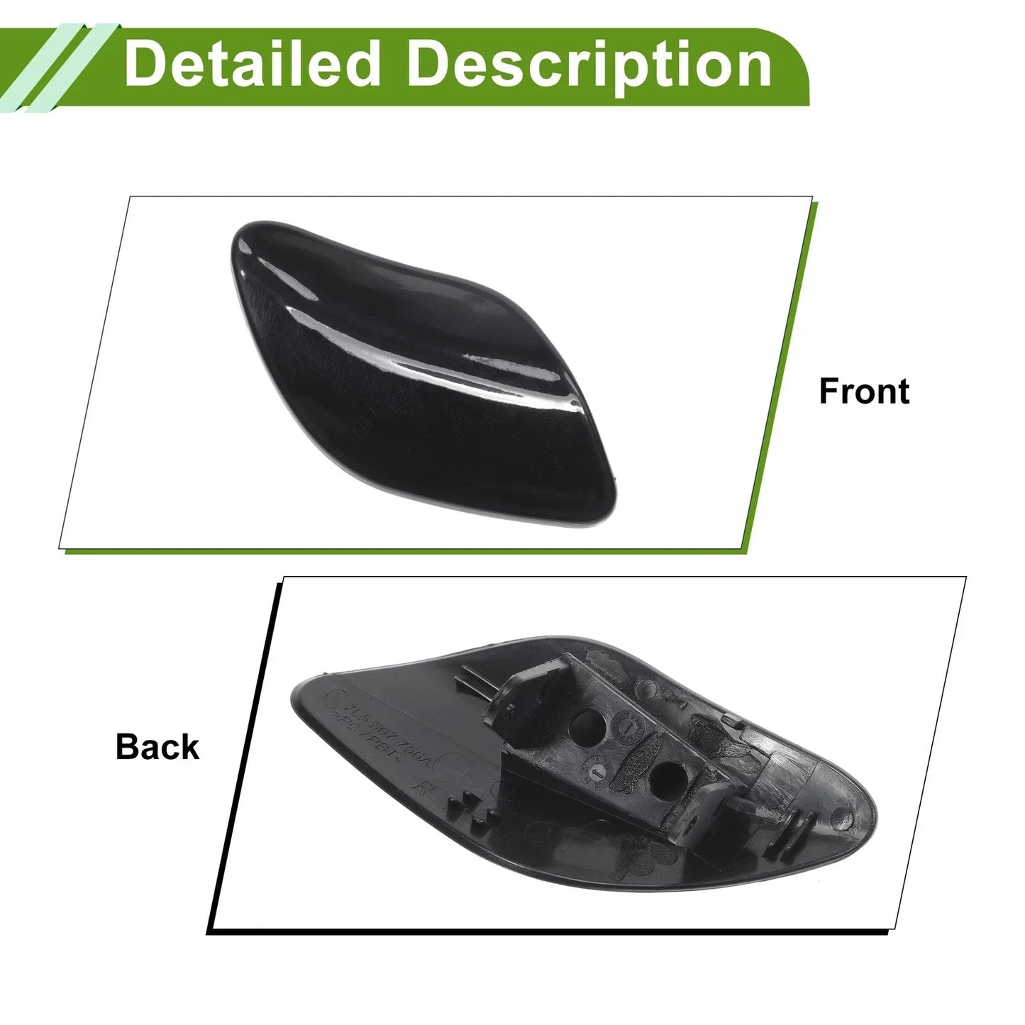 Washer Nozzle Cover for Porsche Cayenne Turbo (2003-2010) - Black Cap
