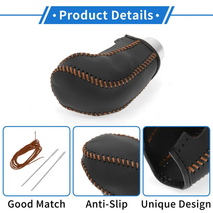 Car Gear Shift Knob Cover for Hyundai Tucson 2015-2018 (1 Pc, Black/Brown)