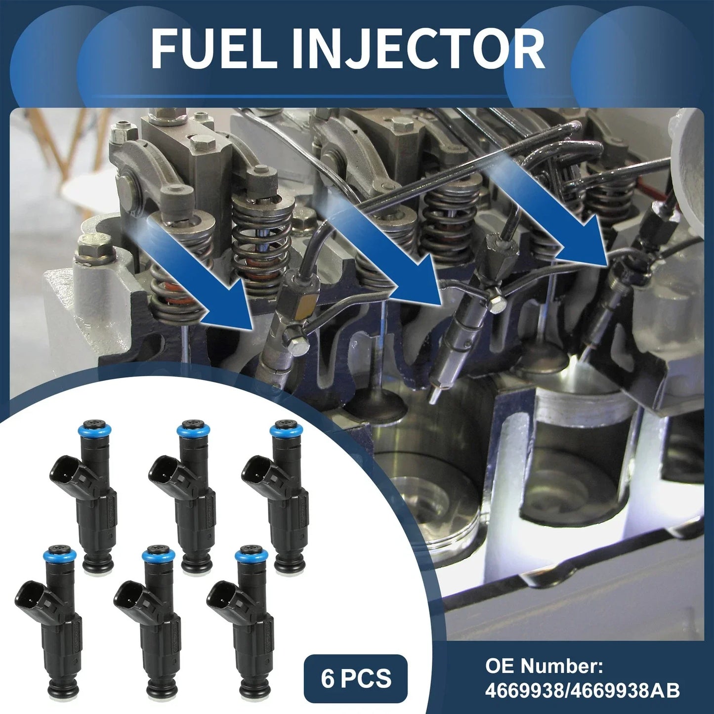 Fuel Injector 6 x Pcs for Dodge Ram 1500 5.2L (2000-2001)