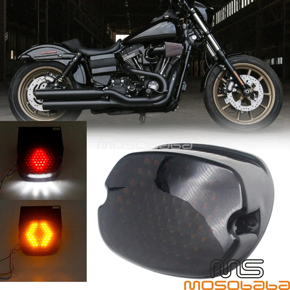 Smoke LED Turn Signal Brake Tail License Plate Light for Harley Dyna (2006-2023)
