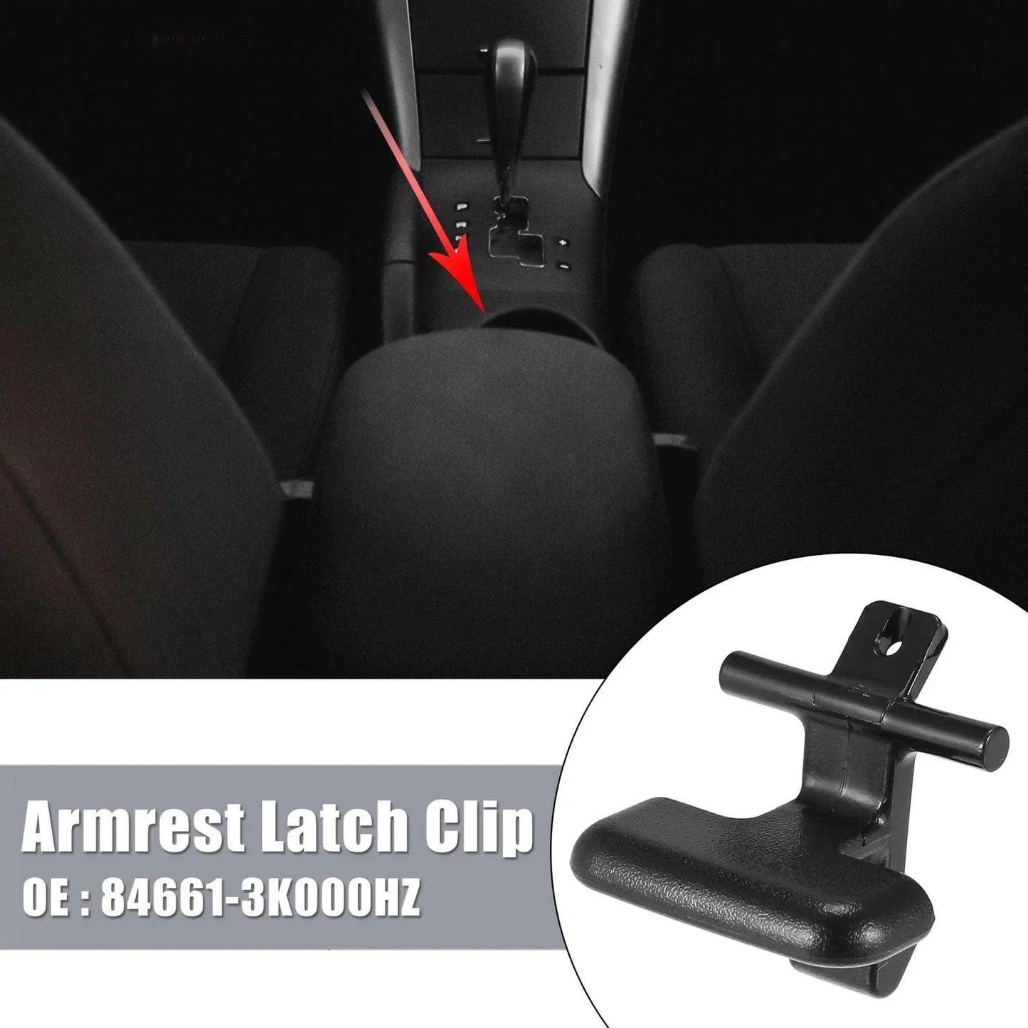 Armrest Latch Clip for Hyundai Sonata 2009-2010 (2 x) Black