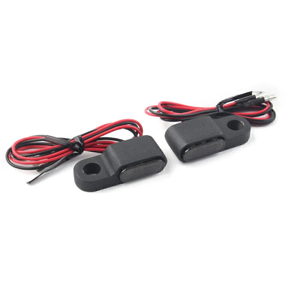 Mini LED Turn Signal Blinker Lights for Motorcycle - Amber, Black