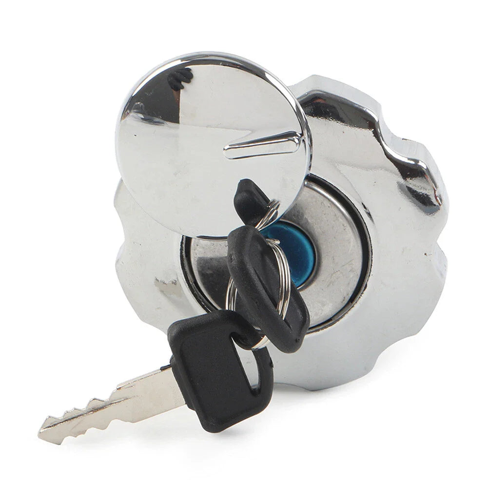 Gas Fuel Tank Cap Cover Locking W/ 2 Keys for Motorcycle Motorbike ATV