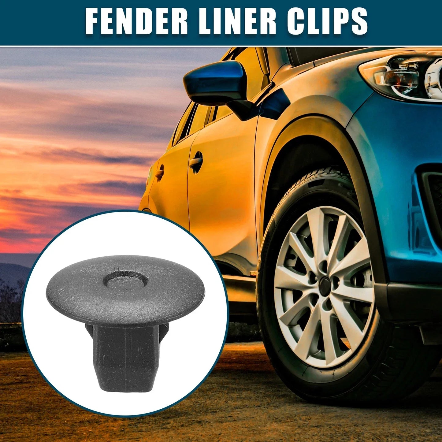 Fender Liner Clips for Honda Accord (30 Pcs) Black