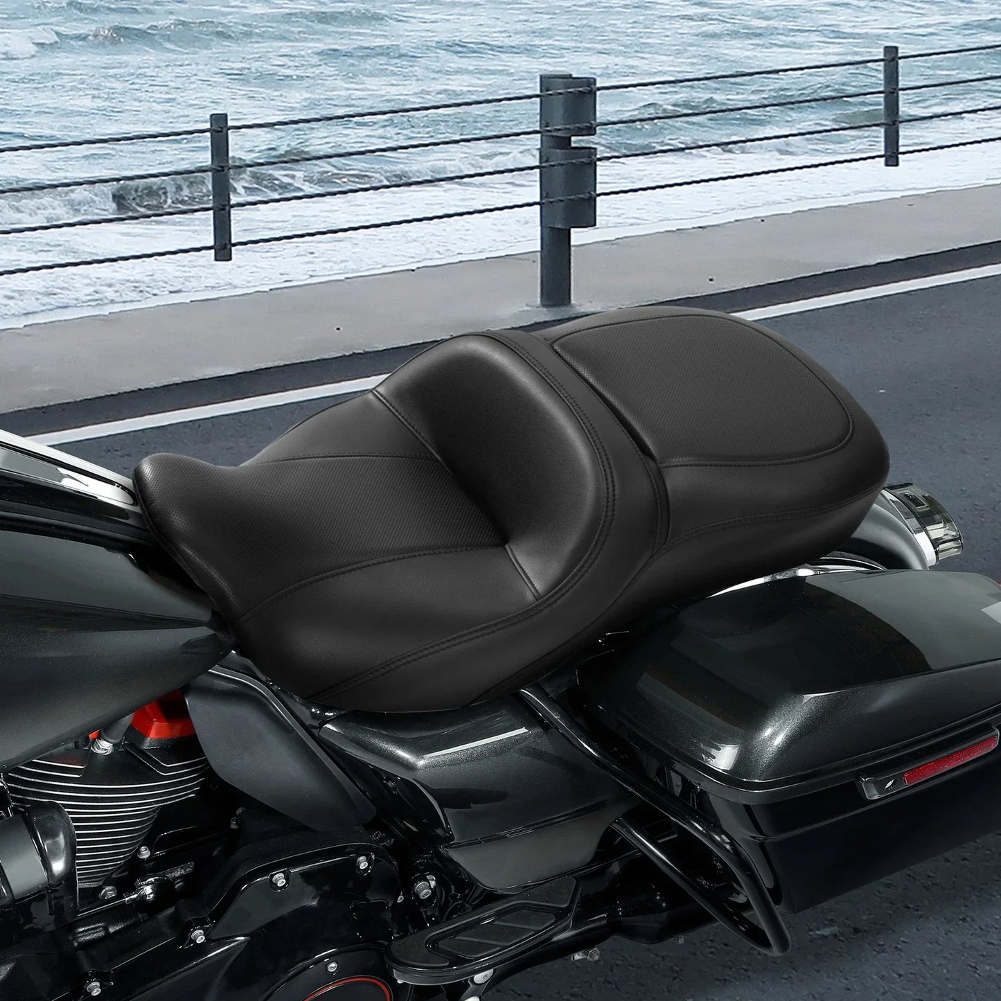 Rider Passenger Gel Seat for Harley Touring Road King Street Glide (2009-2023)